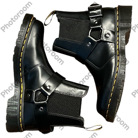 Dr. Martens Wincox Harness Lug Sole Chelsea boot polished smooth leather 6 NEW - Picture 2 of 6